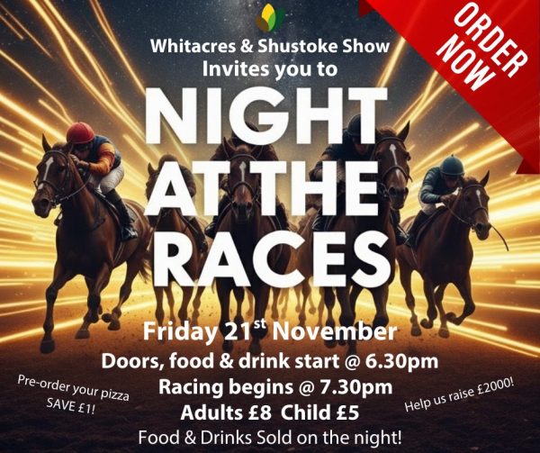 Adults £8 Child £5 (Facebook Post) (3) Race Sponsorship! £65